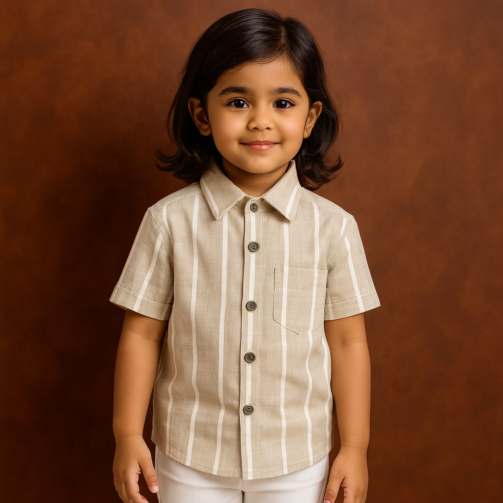 Unisex Kids Cotton Half Sleeve Woven Shirt IP15