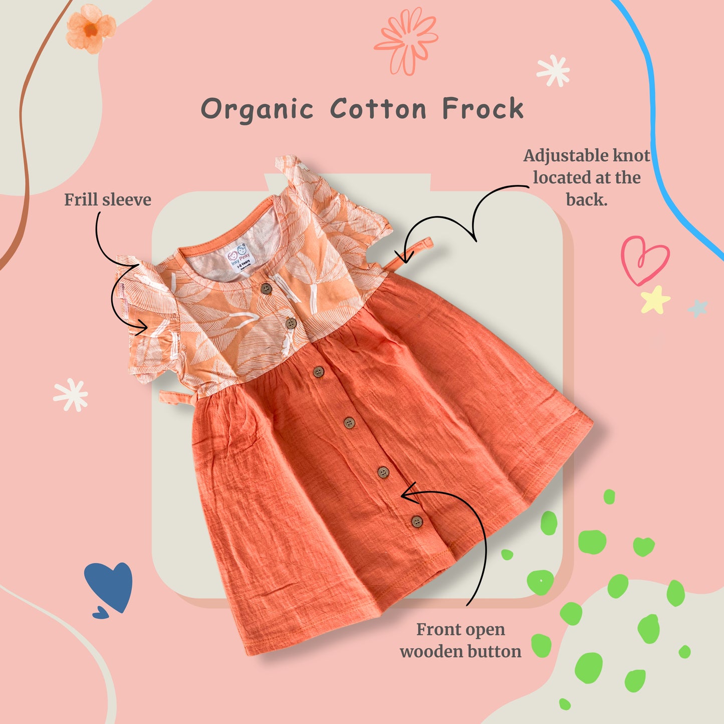 Organic Cotton Girls Woven Frocks IP41