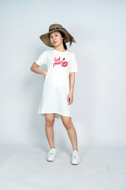 Cotton Long Top - Girl Power printed