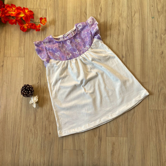 Girls Cotton Trendy Frill Sleeve Frock