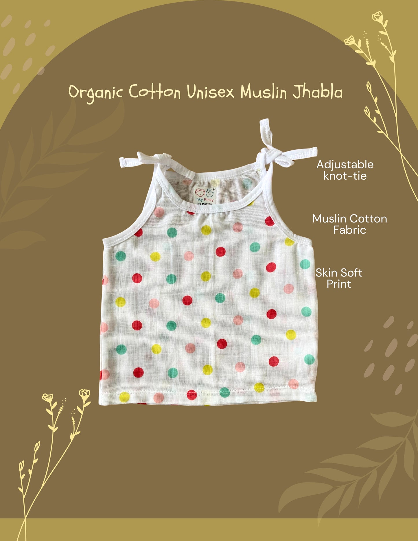 Organic Cotton Muslin Unisex Knot Jhabla Combo Pack of 7 pcs