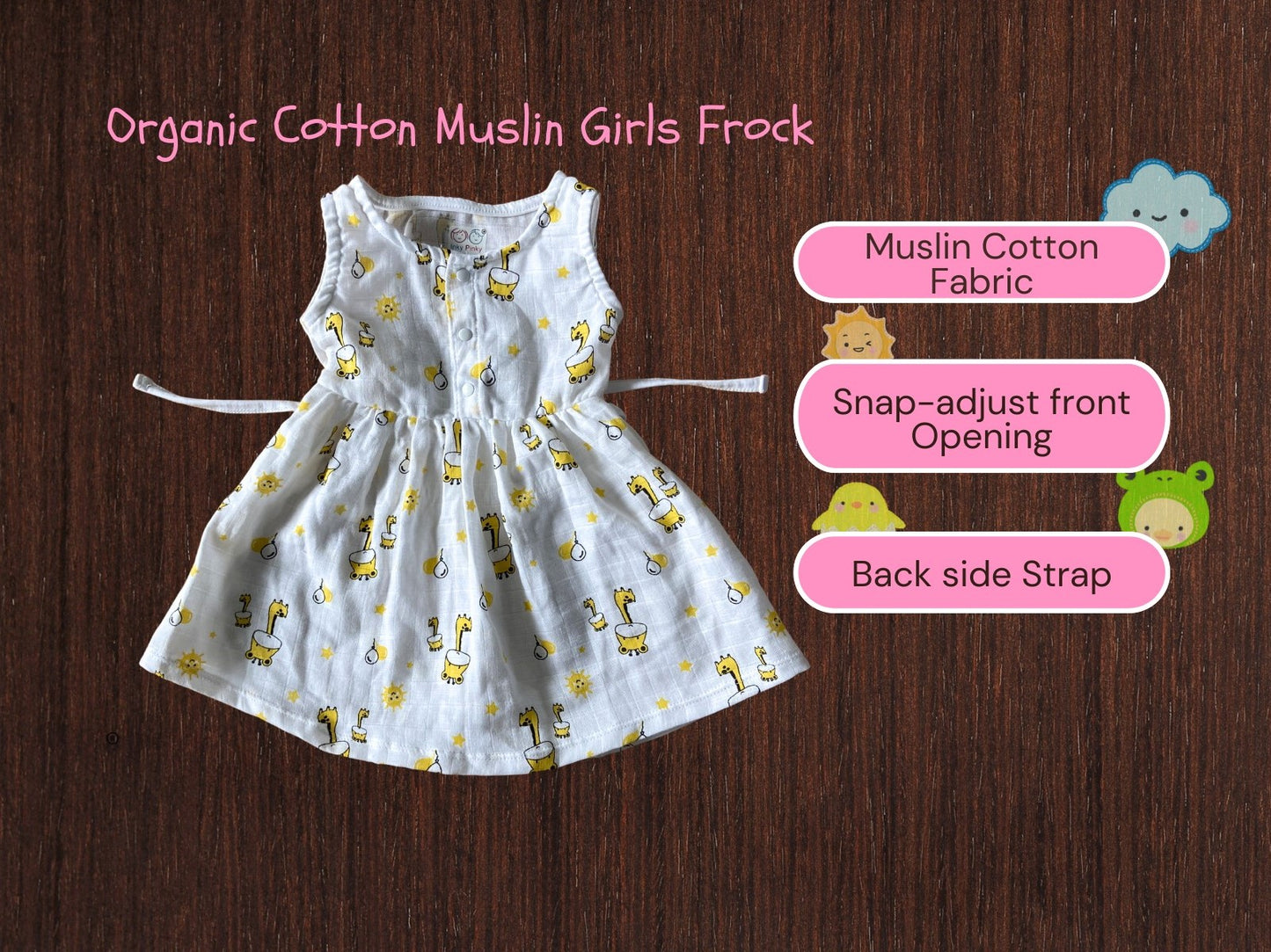 Organic Cotton Muslin Sleeveless Frock