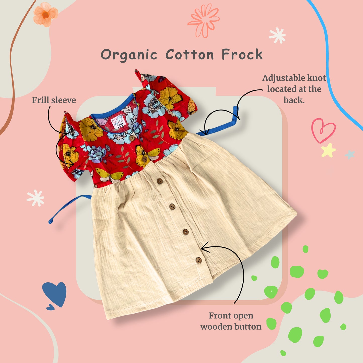 Organic Cotton Girls Woven Frocks IP41
