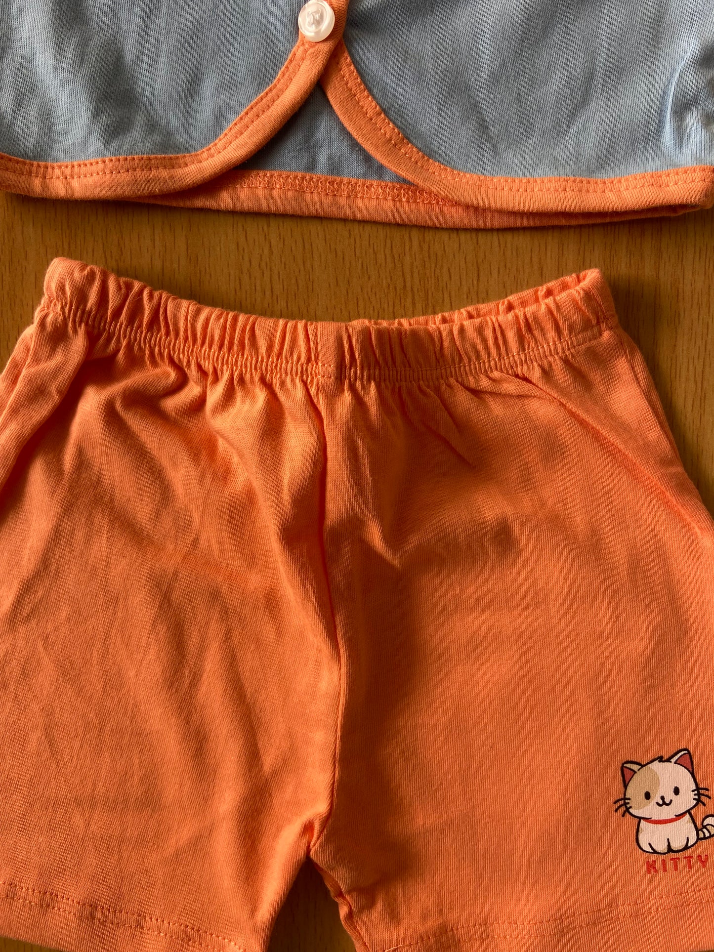 Cotton Printed Sleeveless Jhabla & Shorts Set - IP16