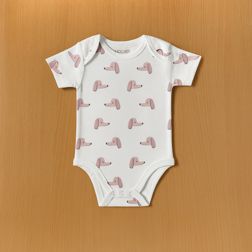 Organic Cotton Unisex Infant Romper with Cute Prints – Half Sleeve IP14
