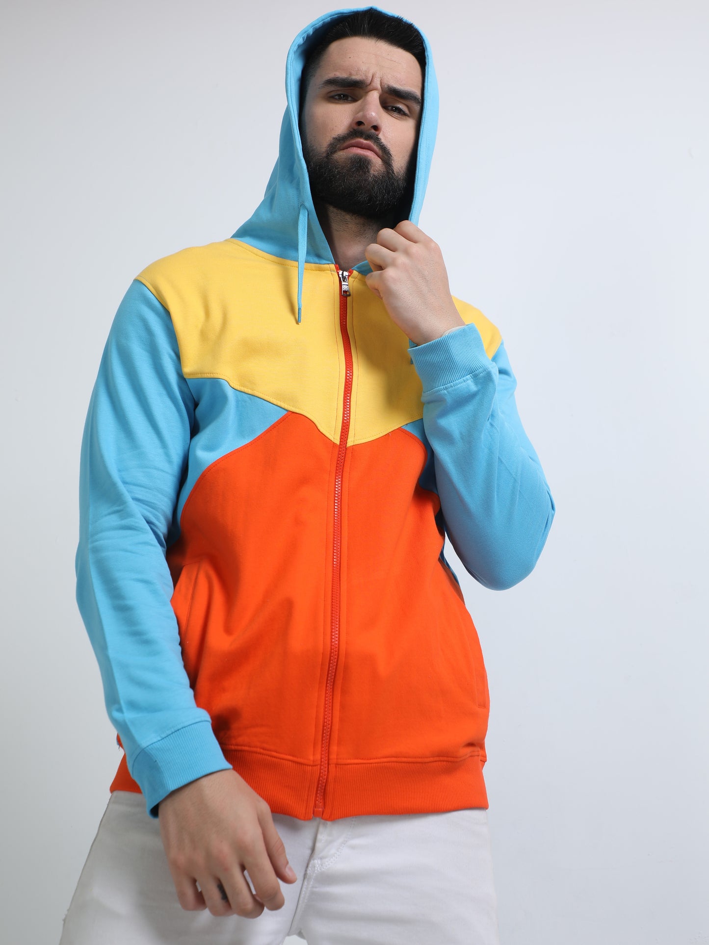 HOODED ZIP-THROUGH SWEATSHIRT