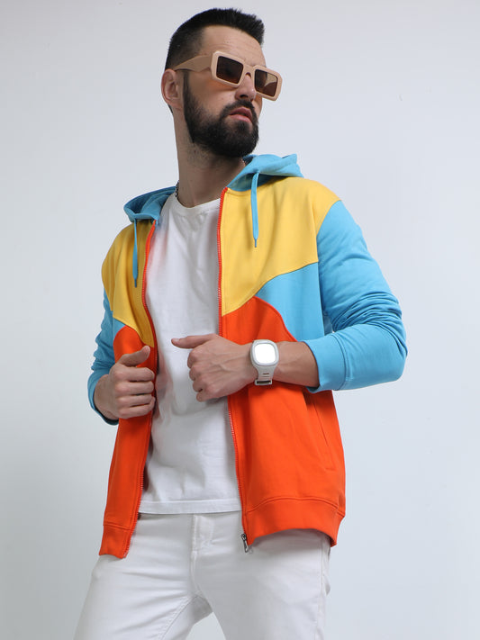 HOODED ZIP-THROUGH SWEATSHIRT