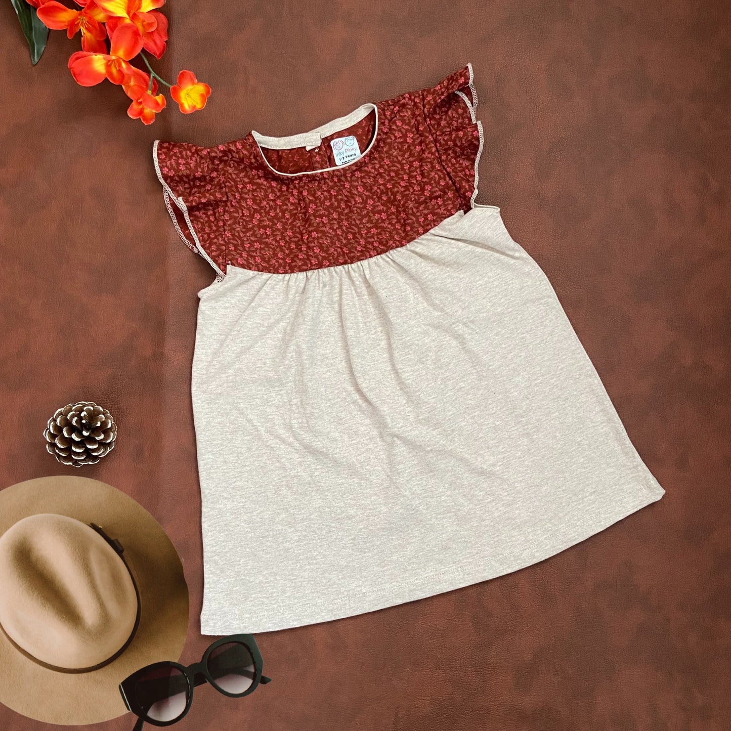 Girls Cotton Trendy Frill Sleeve Frock