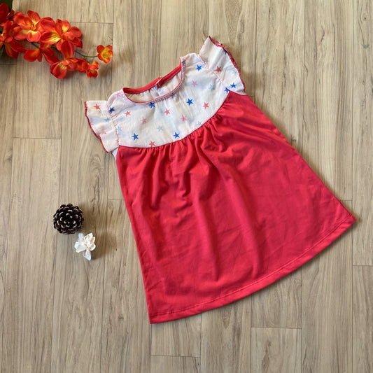 Girls Cotton Trendy Frill Sleeve Frock