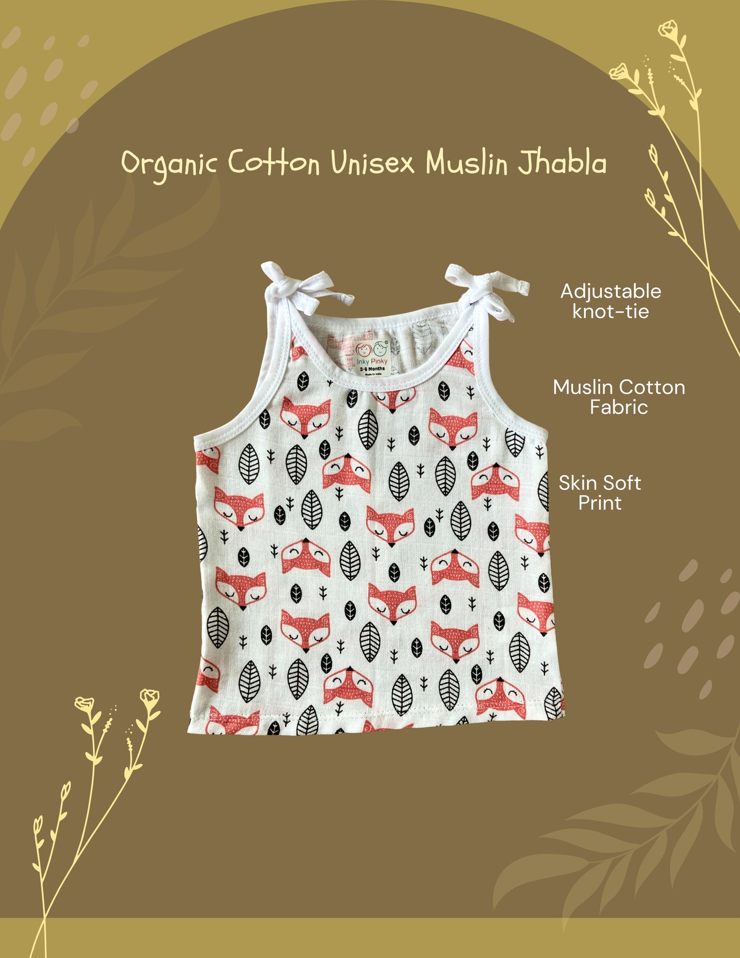 Organic Cotton Muslin Unisex Knot Jhabla Combo Pack of 7 pcs