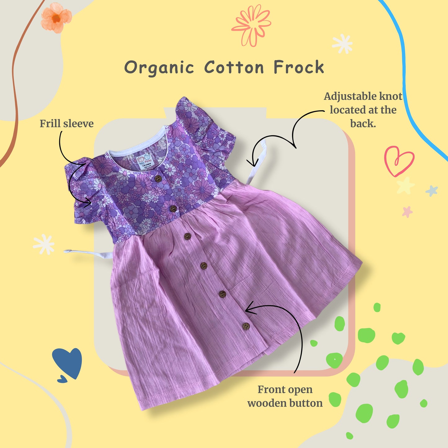 Organic Cotton Girls Woven Frocks IP41
