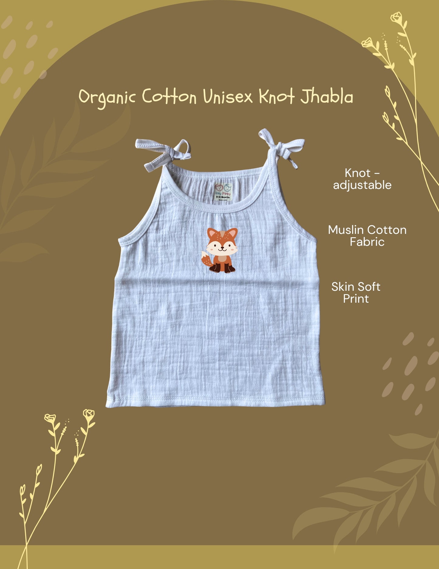 Organic Cotton Muslin Unisex Knot Jhabla IP21