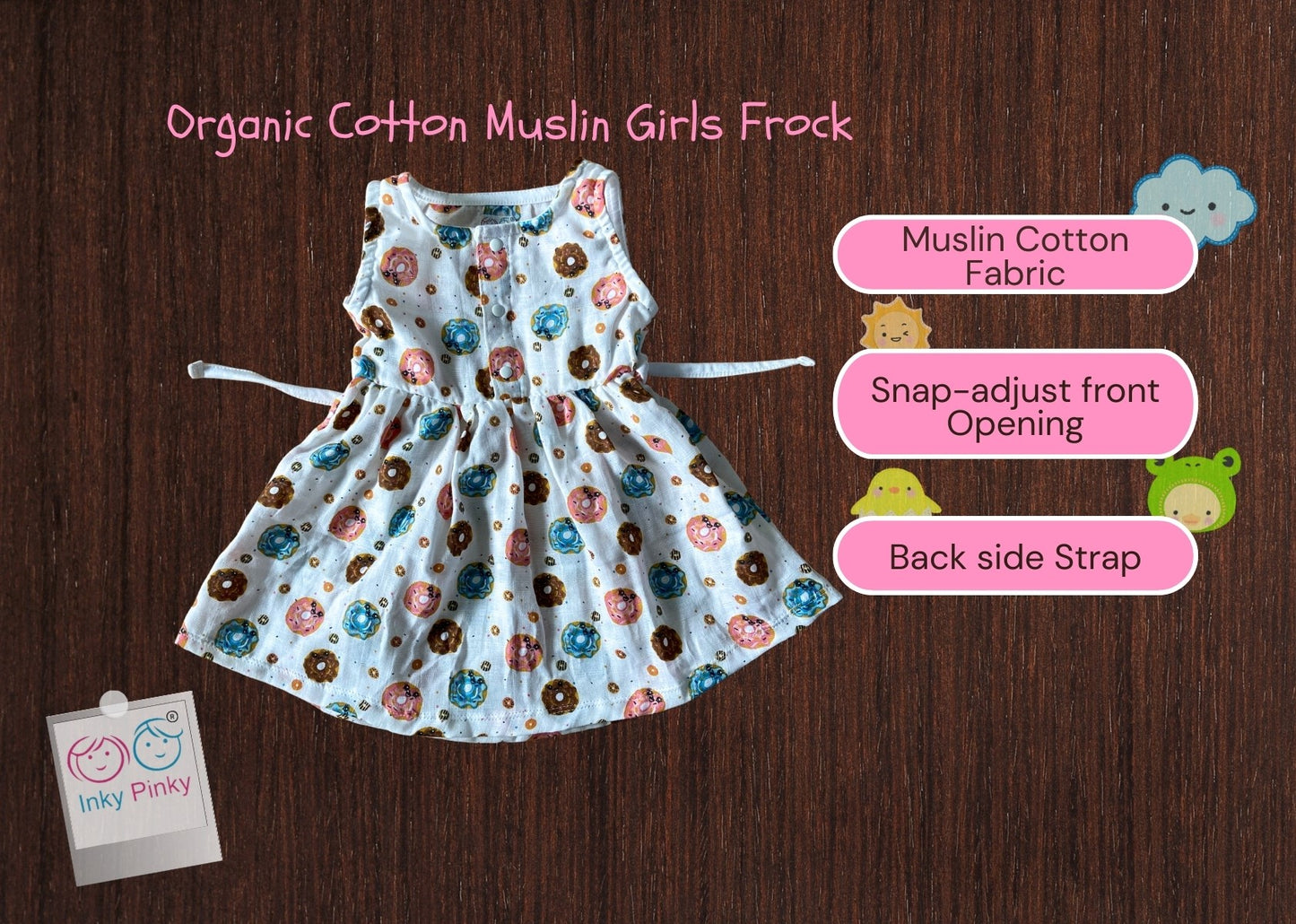 Organic Cotton Muslin Sleeveless Frock
