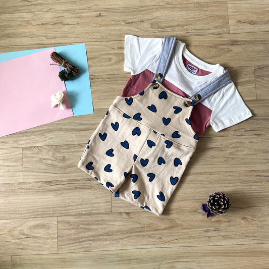Unisex Infants Dungarees with T-shirt Set