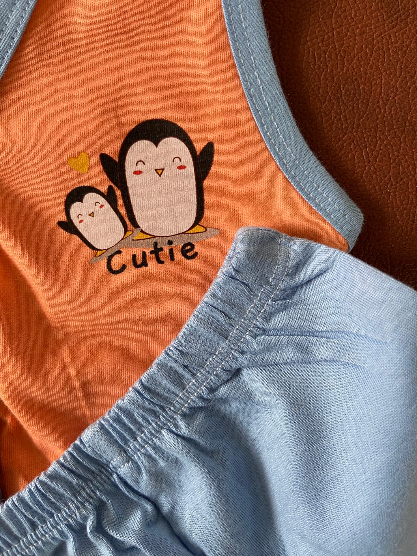 Cotton Printed Sleeveless Jhabla & Shorts Set - IP16