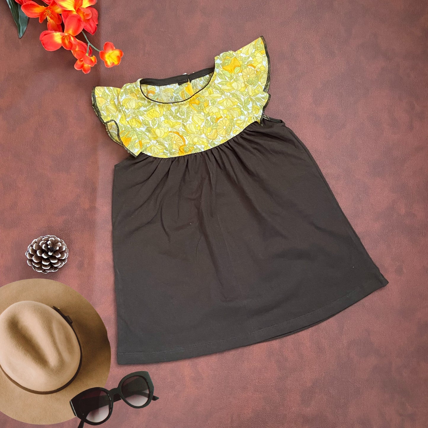 Girls Cotton Trendy Frill Sleeve Frock