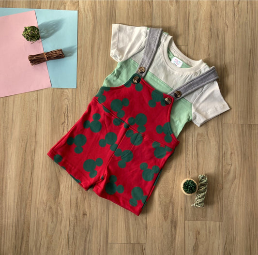 Unisex Infants Dungarees with T-shirt Set