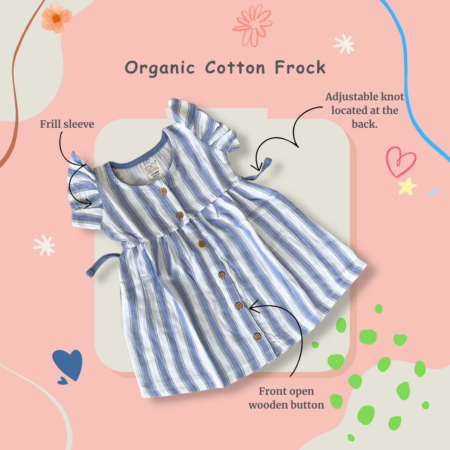 Organic Cotton Girls Woven Frocks IP41