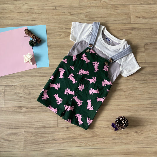 Unisex Infants Dungarees with T-shirt Set