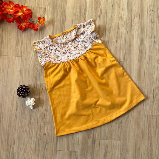 Girls Cotton Trendy Frill Sleeve Frock