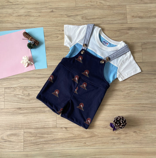 Unisex Infants Dungarees with T-shirt Set
