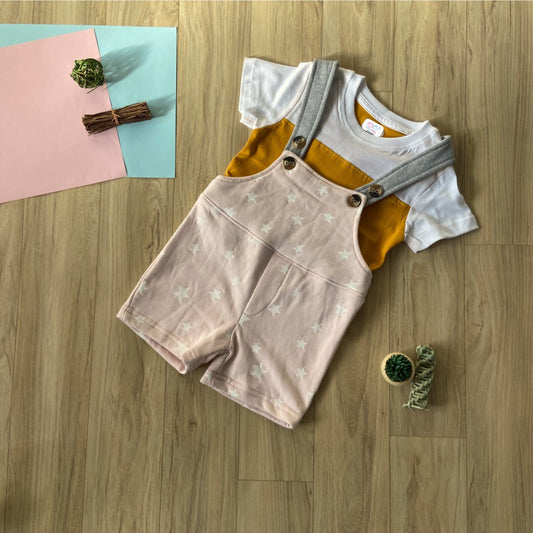 Unisex Infants Dungarees with T-shirt Set
