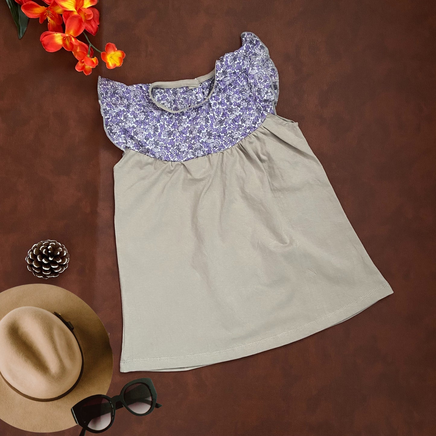 Girls Cotton Trendy Frill Sleeve Frock