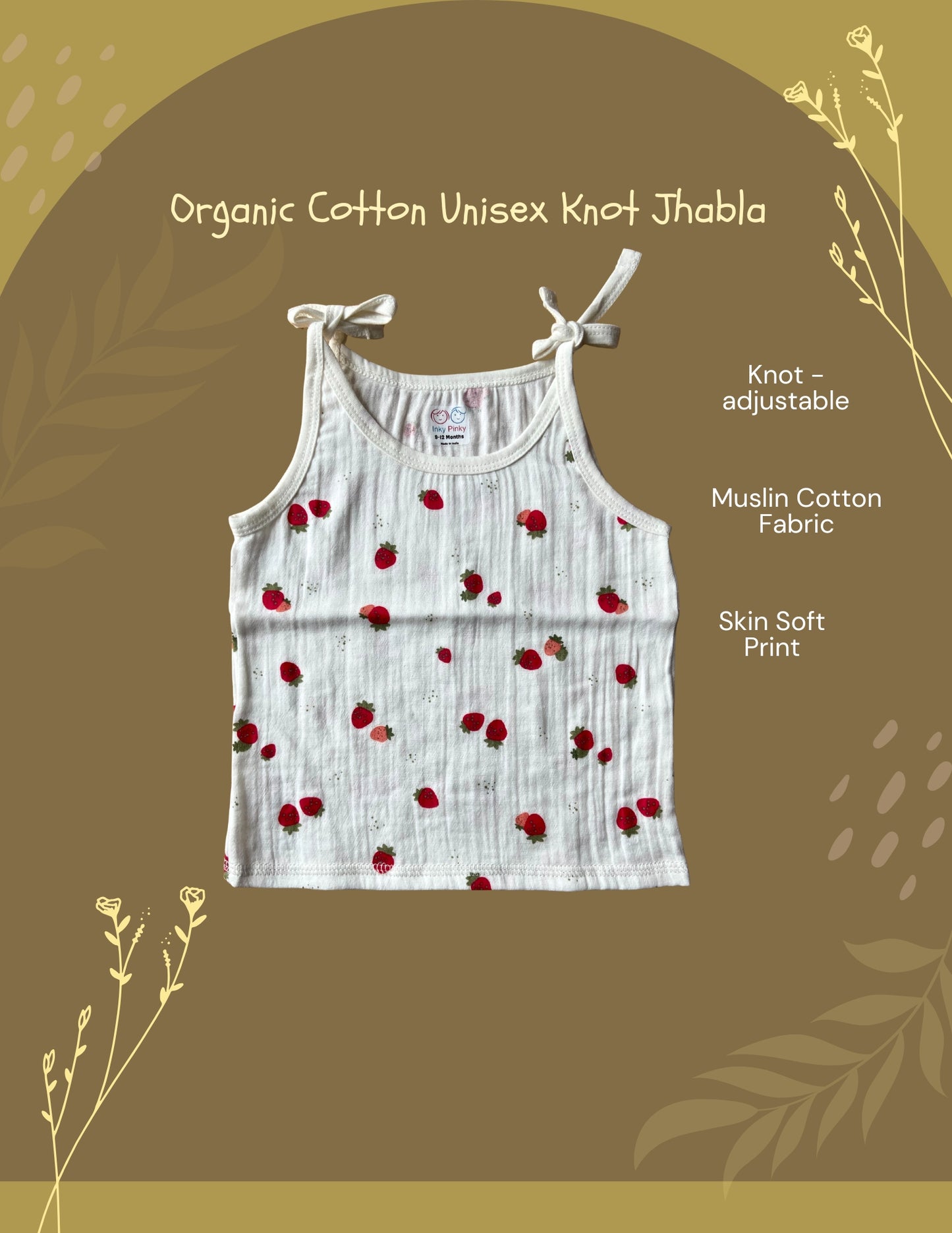 Organic Cotton Muslin Unisex Knot Jhabla IP21