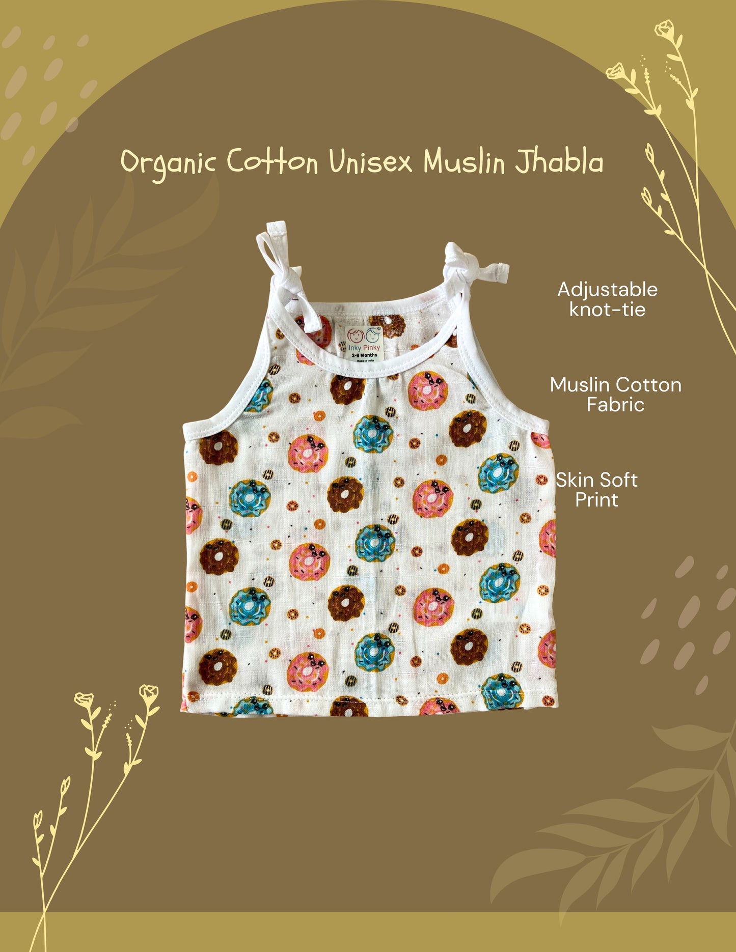 Organic Cotton Muslin Unisex Knot Jhabla Combo Pack of 7 pcs