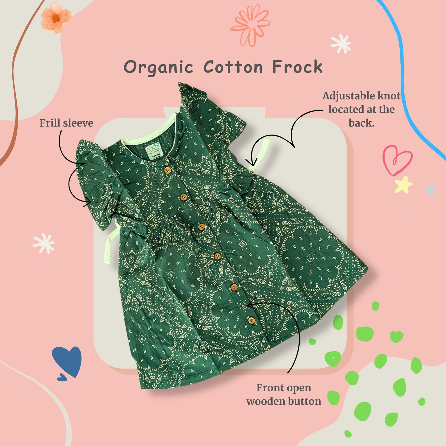 Organic Cotton Girls Woven Frocks IP41