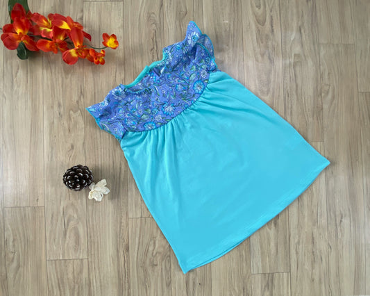 Girls Cotton Trendy Frill Sleeve Frock