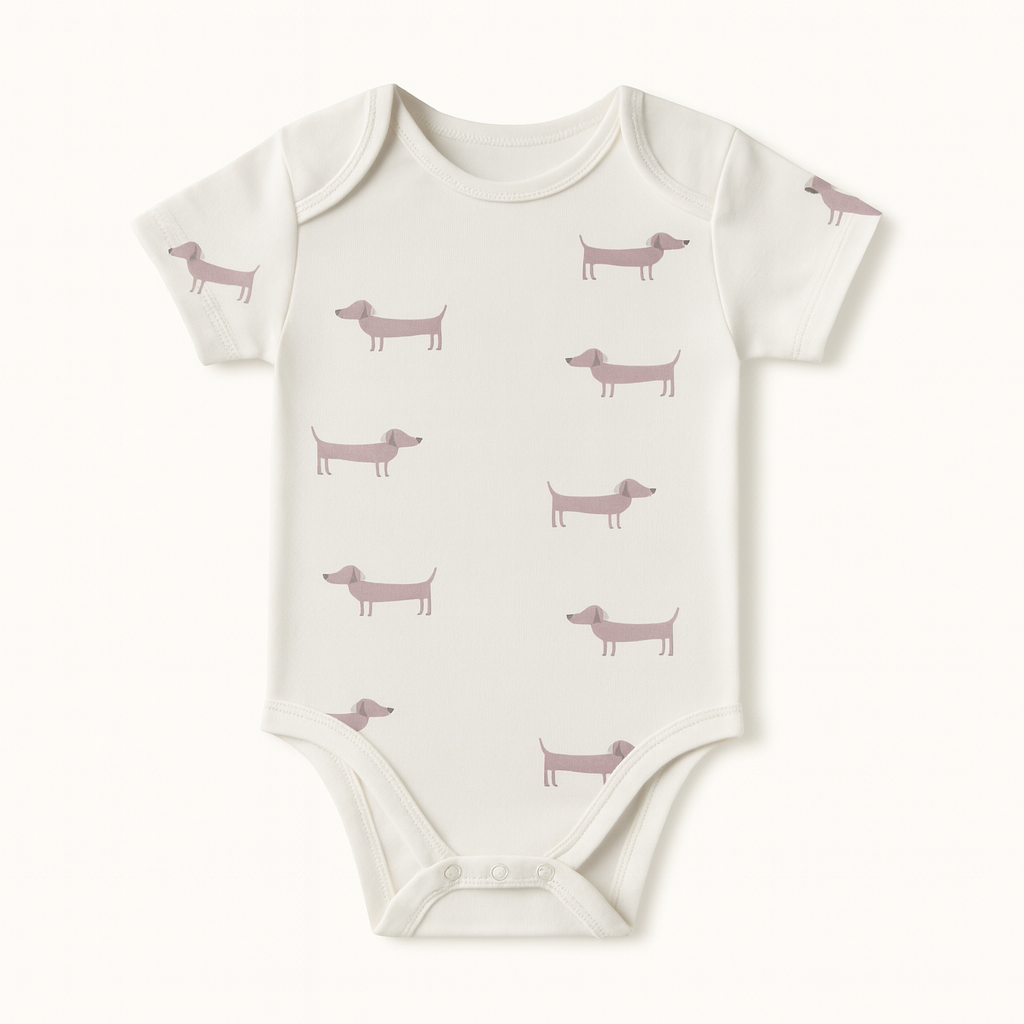 Organic Cotton Unisex Infant Romper with Cute Prints – Half Sleeve IP14