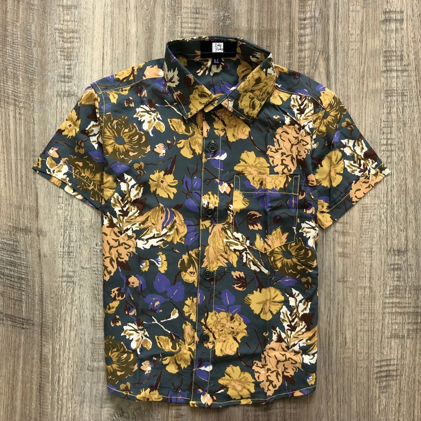 Unisex Kids Cotton Half Sleeve Woven Shirt IP15