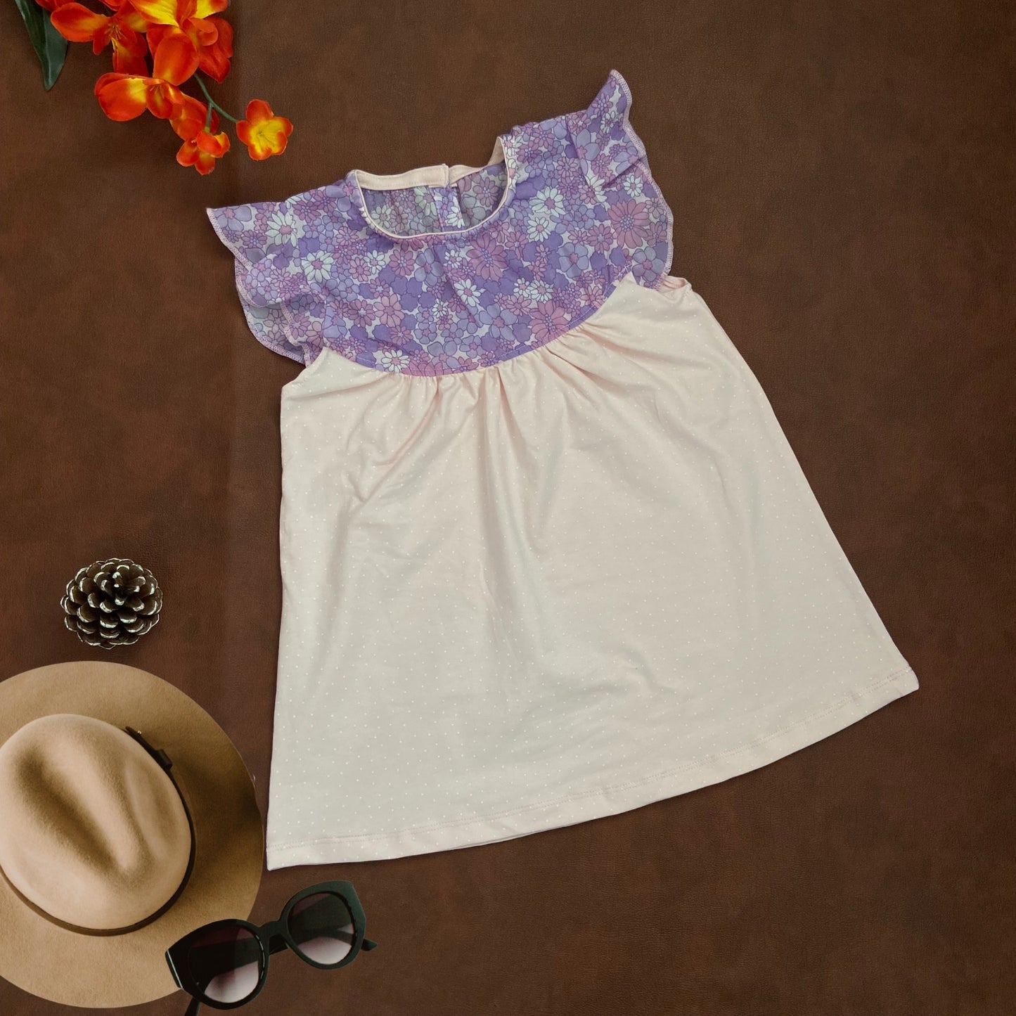 Girls Cotton Trendy Frill Sleeve Frock