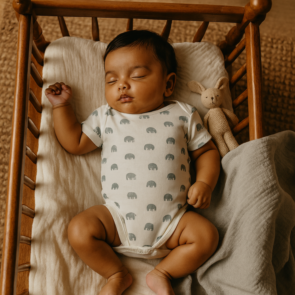 Organic Cotton Unisex Infant Romper with Cute Prints – Half Sleeve IP14