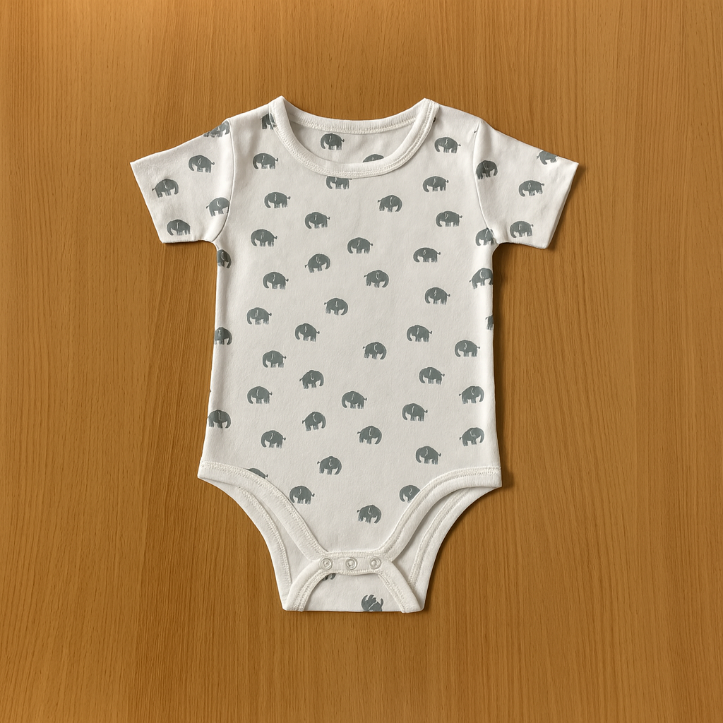 Organic Cotton Unisex Infant Romper with Cute Prints – Half Sleeve IP14