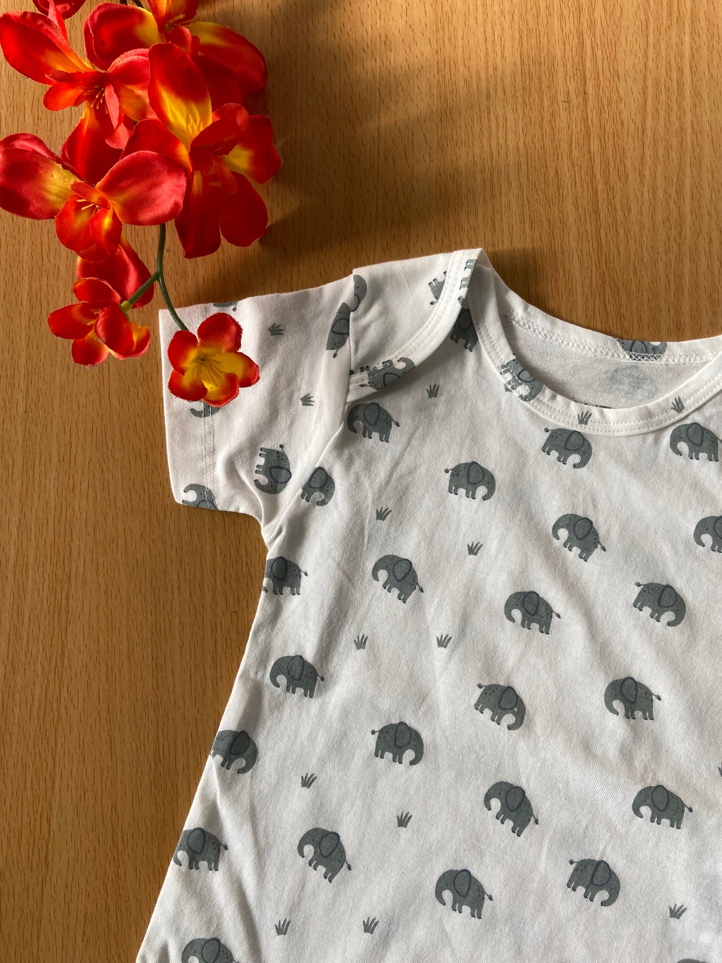 Organic Cotton Unisex Infant Romper with Cute Prints – Half Sleeve IP14