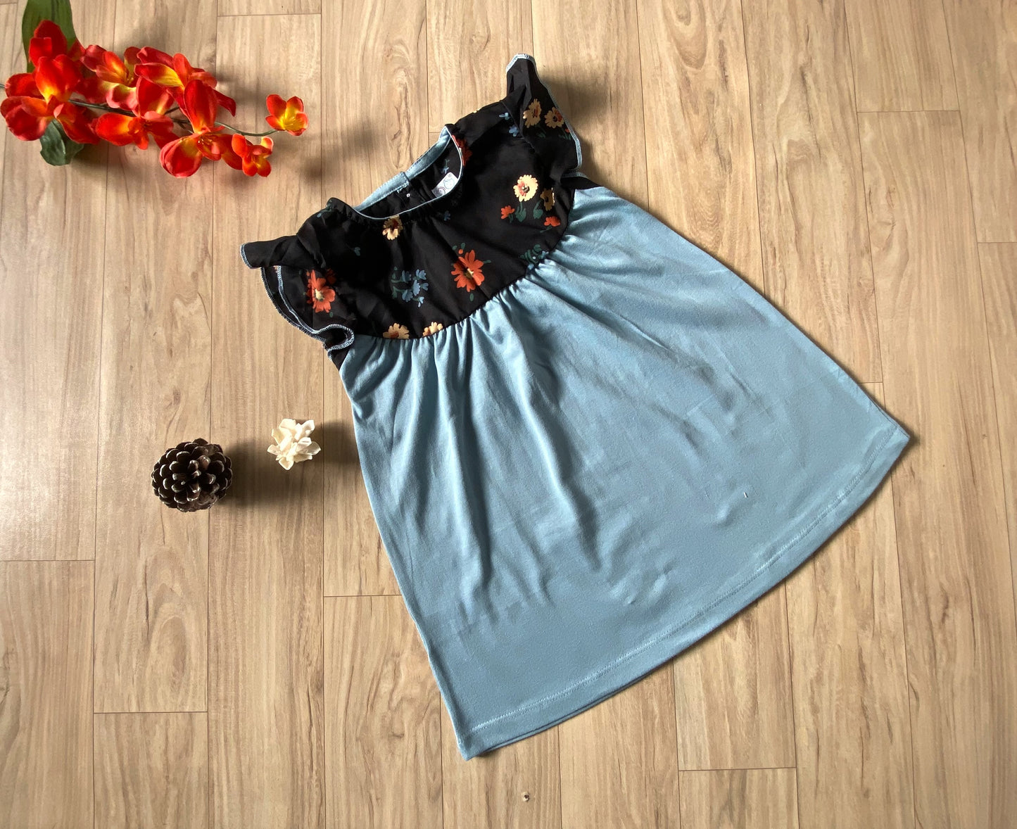 Girls Cotton Trendy Frill Sleeve Frock