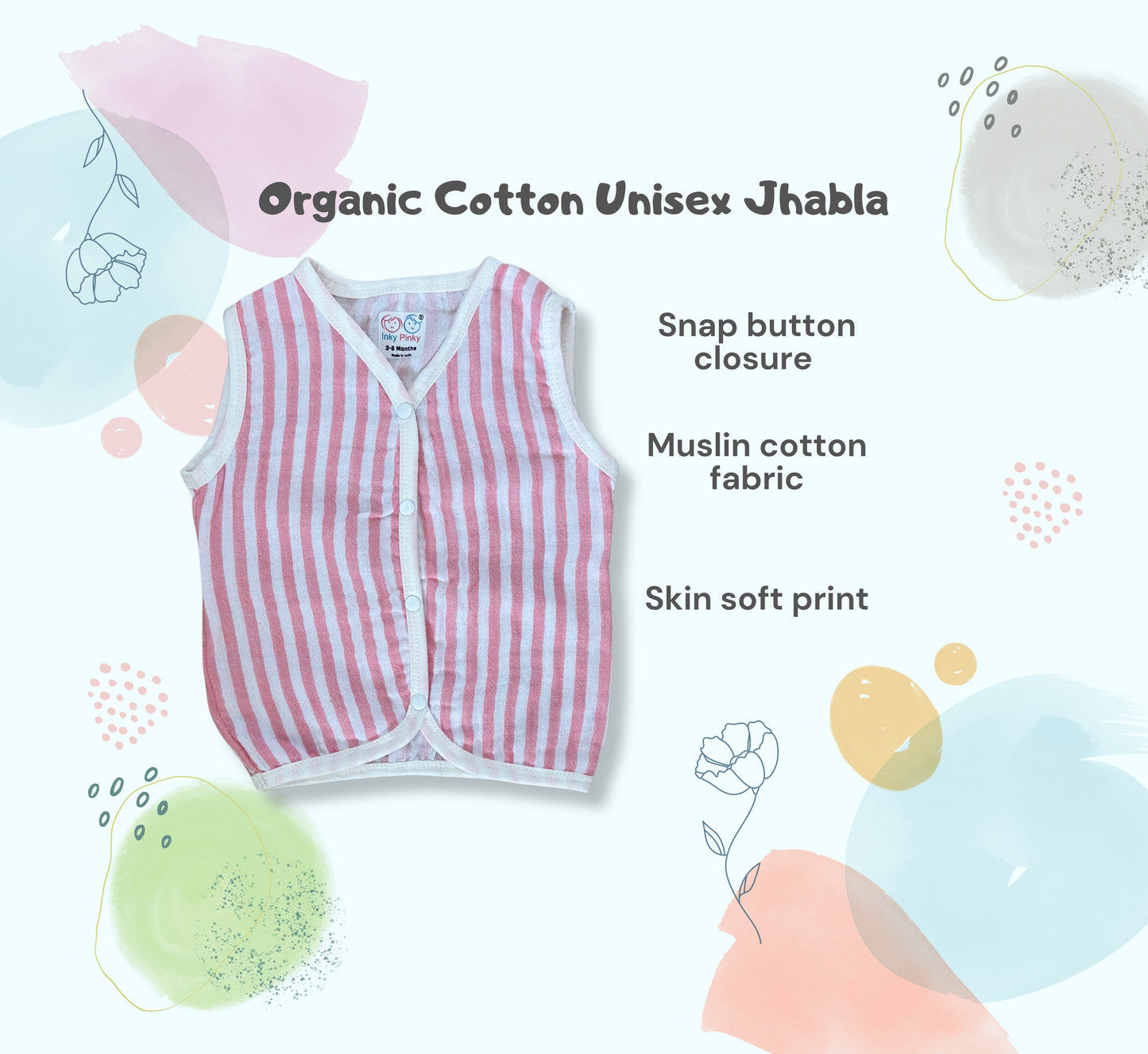 Comb Pack of 5 pcs Organic Cotton Unisex Muslin Jhabla's