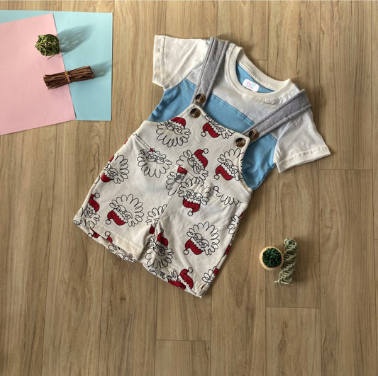 Unisex Infants Dungarees with T-shirt Set