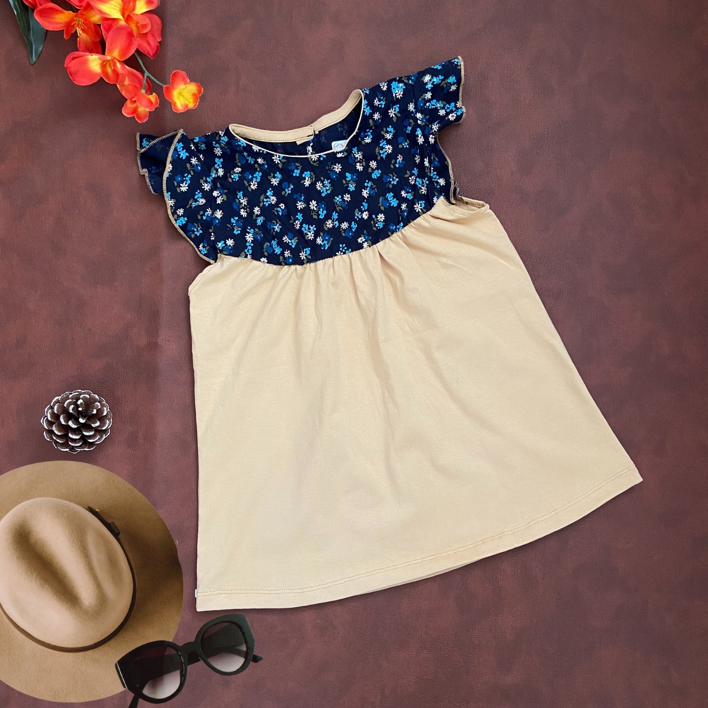 Girls Cotton Trendy Frill Sleeve Frock