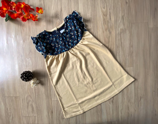 Girls Cotton Trendy Frill Sleeve Frock