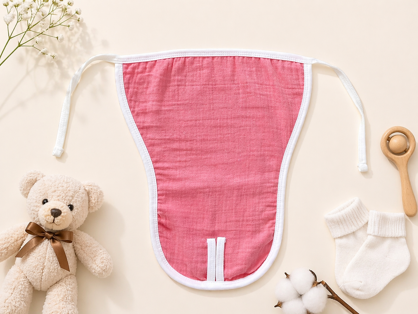 5 pcs Combo Organic Cotton Muslin 2 Layered Unisex Nappies IP28
