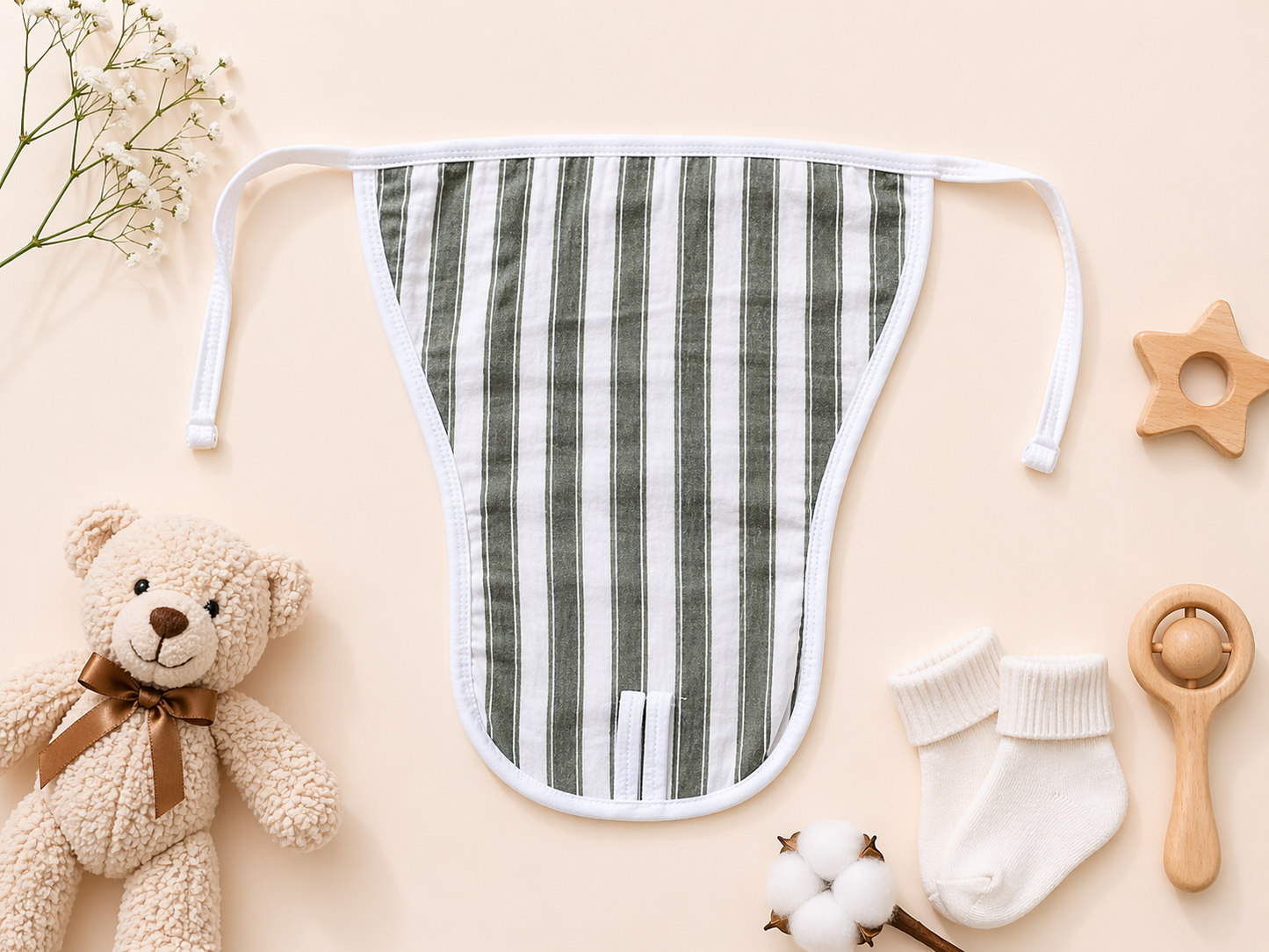 5 pcs Combo Organic Cotton Muslin 2 Layered Unisex Nappies IP28