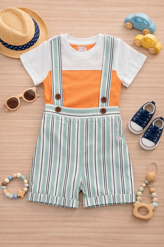 Unisex Dungaree with T shirt set IP27