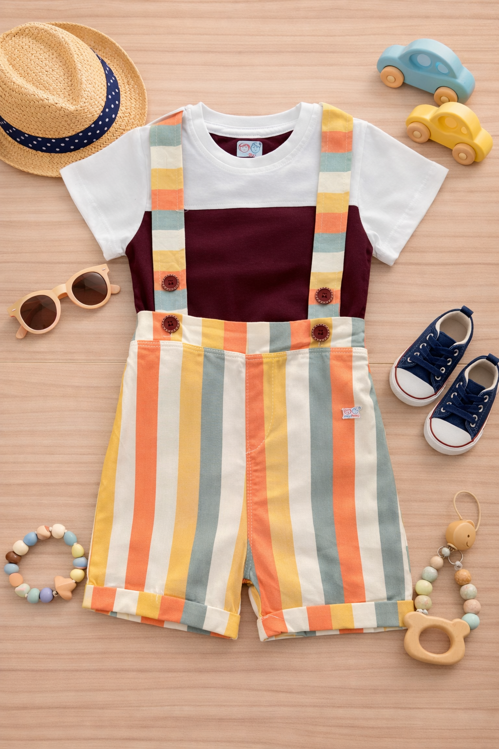 Unisex Dungaree with T shirt set IP27