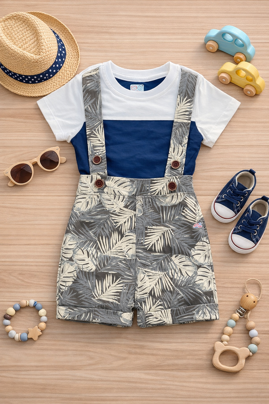 Unisex Dungaree with T shirt set IP27