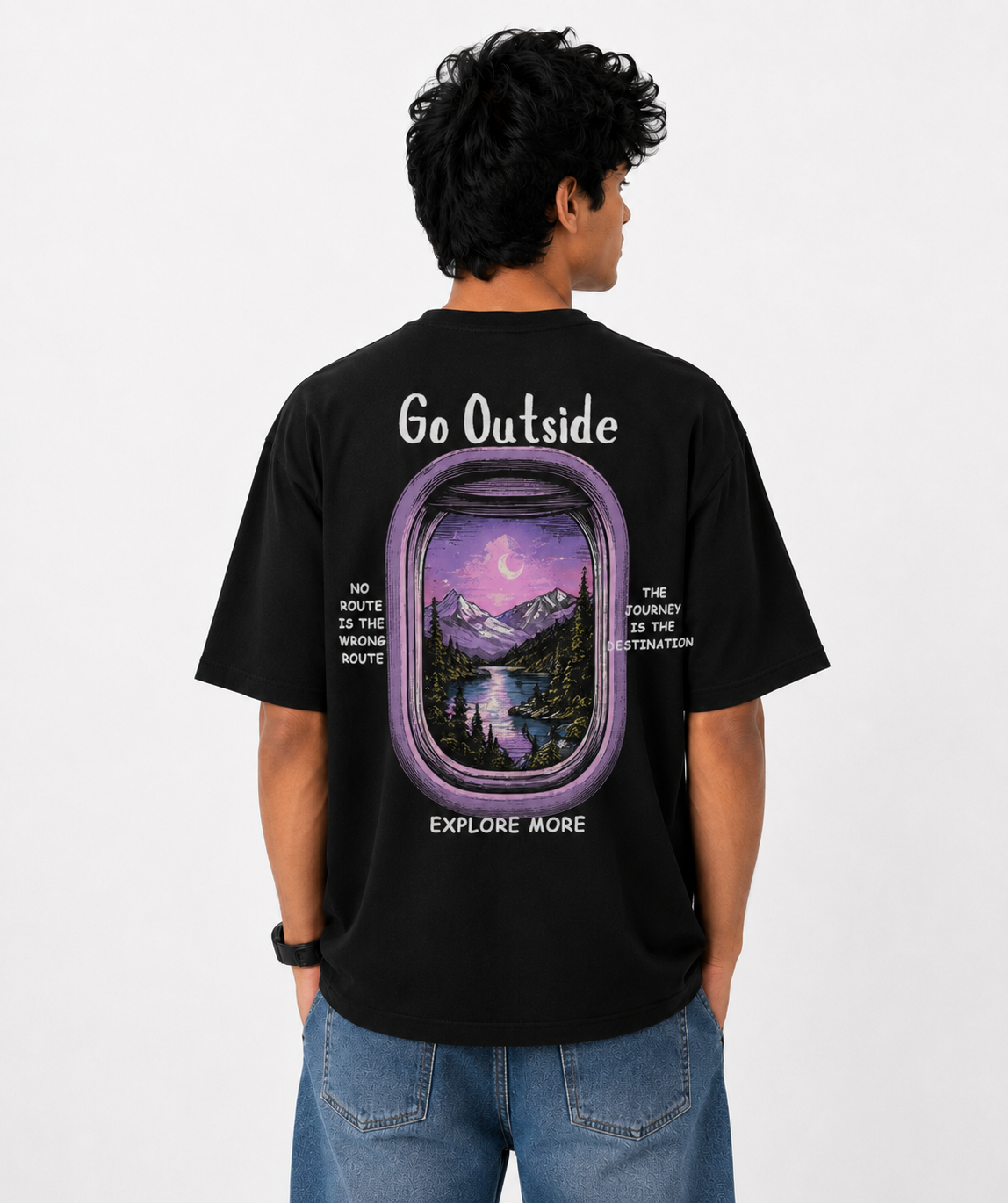 Men's Over Sized T shirt / Drop Shoulder Travel