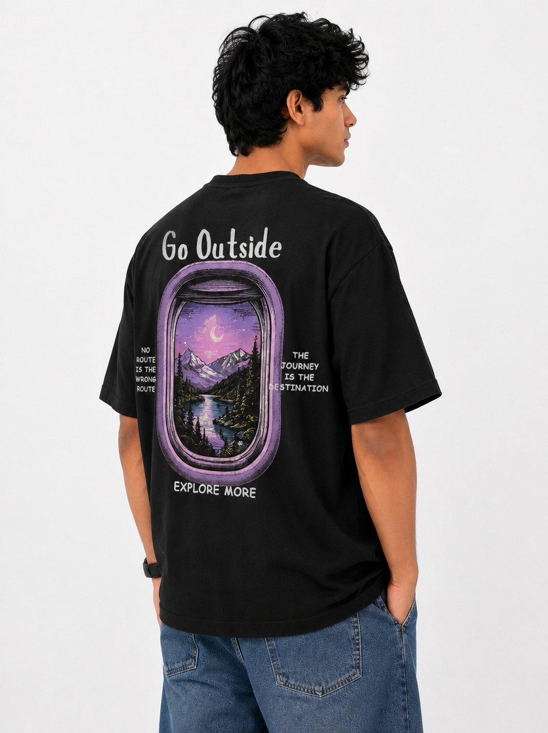 Men's Over Sized T shirt / Drop Shoulder Travel