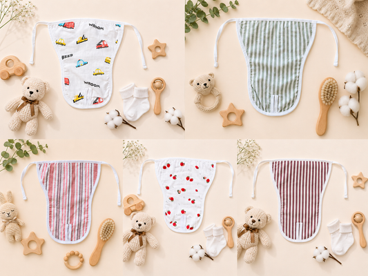5 pcs Combo Organic Cotton Muslin 2 Layered Unisex Nappies IP28